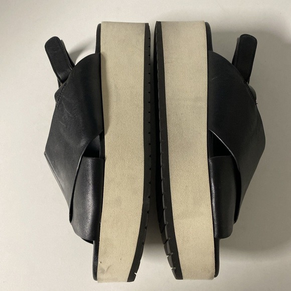 VINCE Weslan Cross Strap Slingback Sandal Flatform Platform Open Toe Bla… - Picture 8 of 10